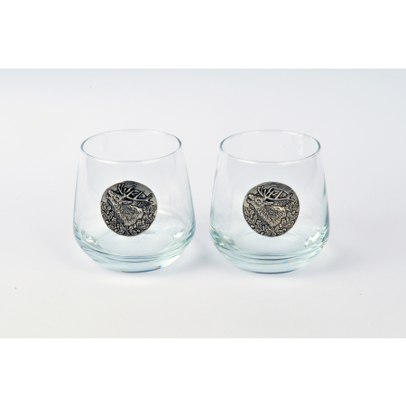 GOLDEN FOX SZKLANKI DO WHISKY LUNA DEER   SILVER - 2 SZT